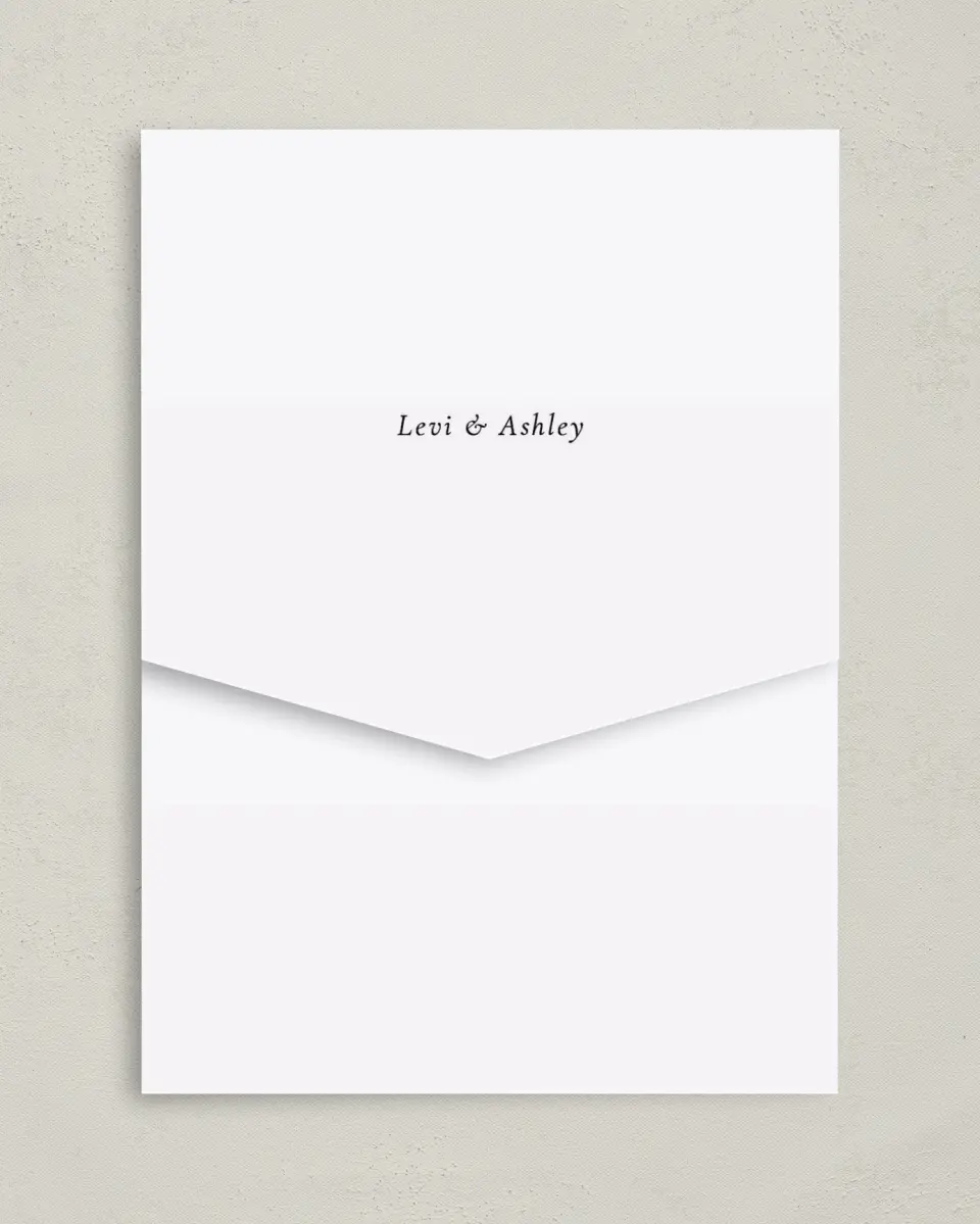 This is a 5¼" x 7¼" Folded Pocket Wedding Invitation called Classic Romance printed in full color on Premium Smooth paper