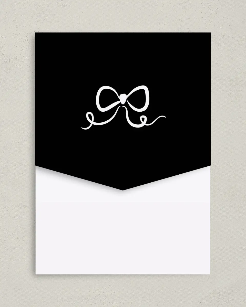 This is a 5¼" x 7¼" Folded Pocket Wedding Invitation called The Madison printed in full color on Premium Smooth paper