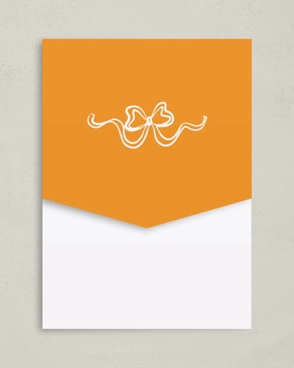 This is a 5¼" x 7¼" Folded Pocket Wedding Invitation called The Micayla printed in full color on Premium Smooth paper