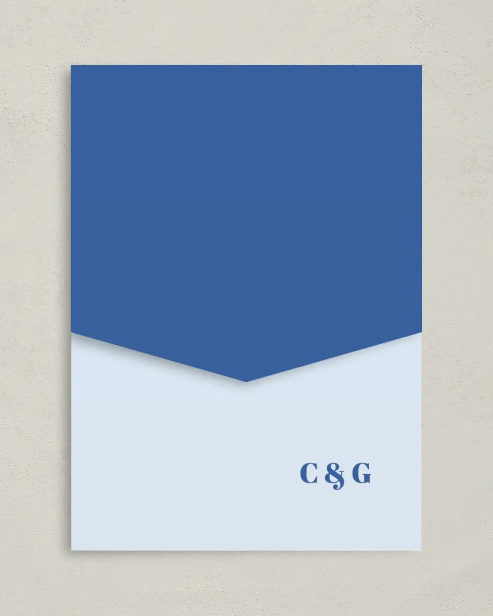 This is a 5¼" x 7¼" Folded Pocket Wedding Invitation called Forever and Ever printed in full color on Premium Smooth paper