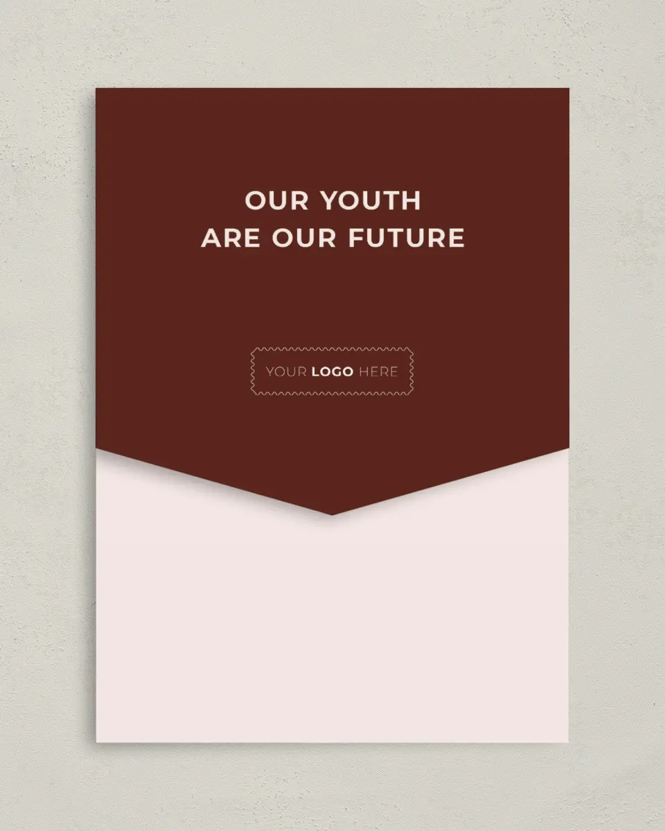 This is a 5¼" x 7¼" Folded Pocket Gala Invitation called Cultivating Growth printed in full color on Premium Smooth paper