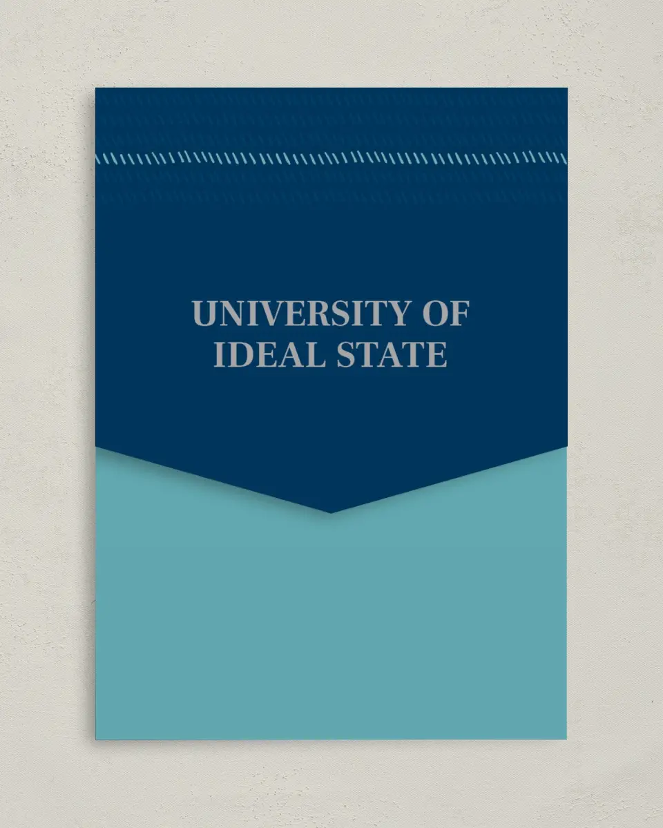 This is a 5¼" x 7¼" Folded Pocket Gala Invitation called Spirited Academics printed in full color on Premium Smooth paper