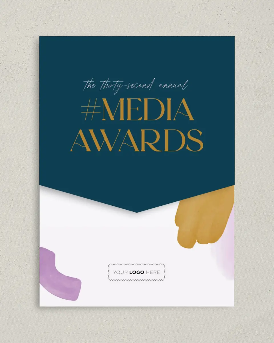 This is a 5¼" x 7¼" Folded Pocket Gala Invitation called Cordially Colorful printed in full color on Premium Smooth paper
