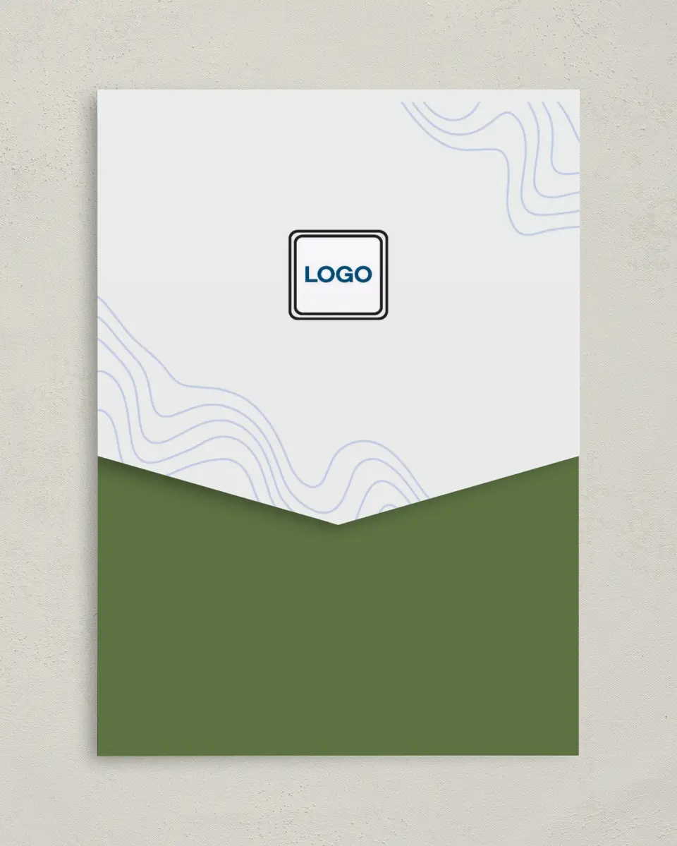 This is a 5¼" x 7¼" Folded Pocket Gala Invitation called Contoured Connection printed in full color on Premium Smooth paper