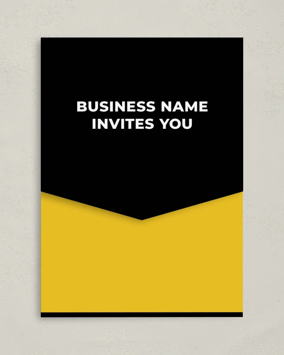 This is a 5¼" x 7¼" Folded Pocket Gala Invitation called Bold Framework printed in full color on Premium Smooth paper