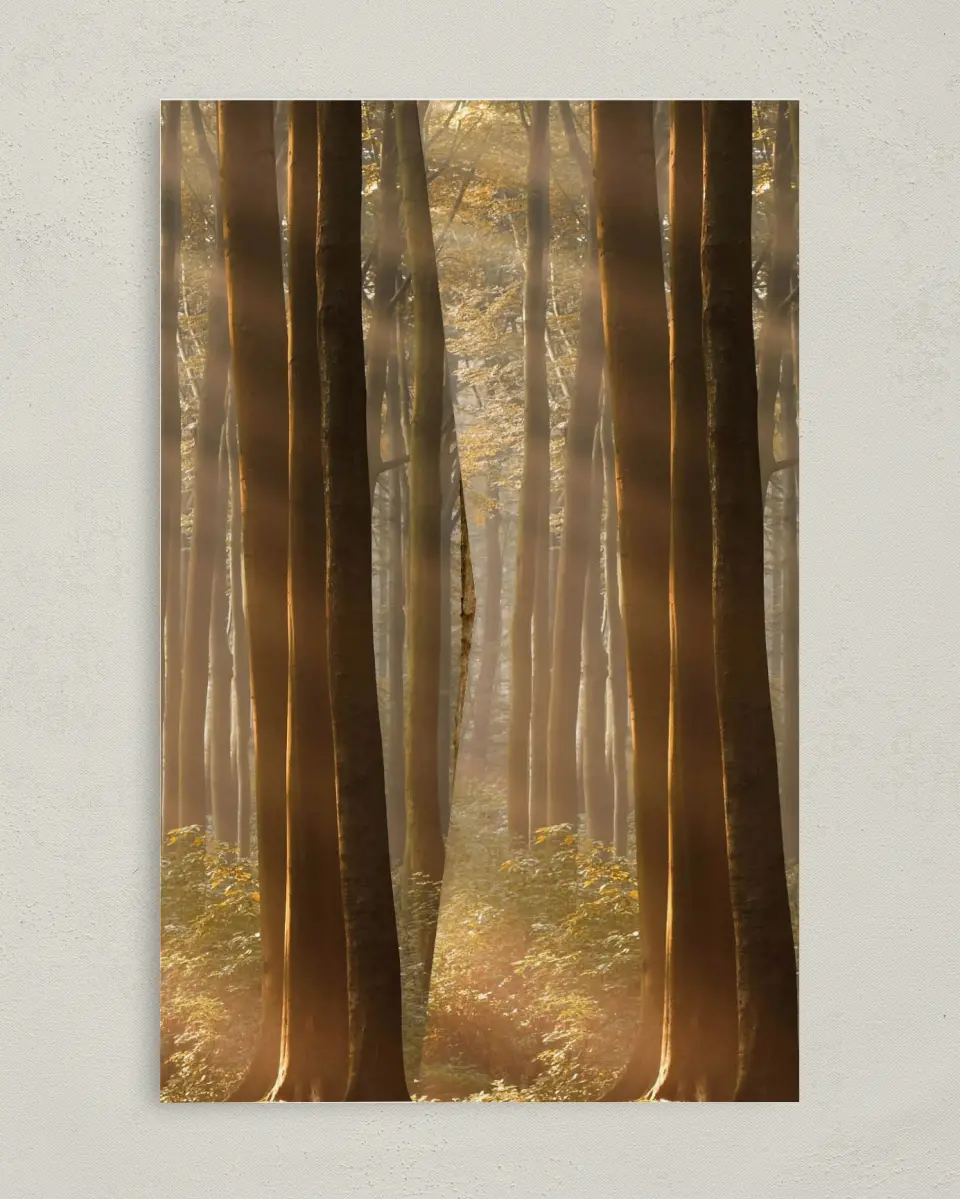 This is a 5" x 7⅞" Pocket Wedding Invitation called Carved in Love - Autumn printed in full color on Premium Smooth paper