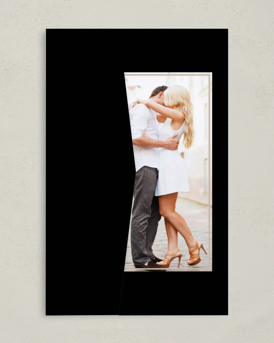 This is a 5" x 7⅞" Pocket Wedding Invitation called Vision of Love printed in full color on Premium Smooth paper
