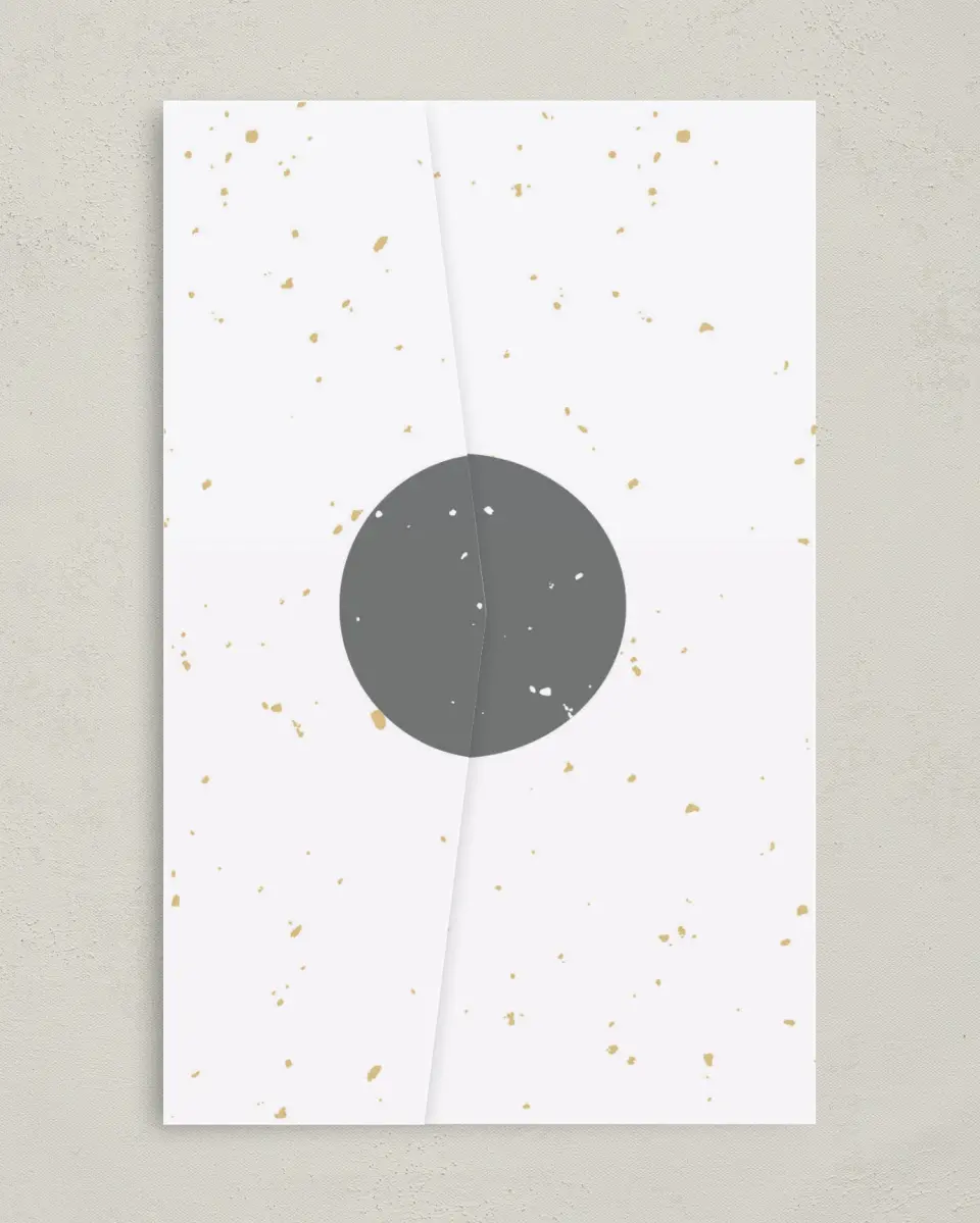 This is a 5" x 7⅞" Pocket Wedding Invitation called Truly, Madly, Deeply printed in full color on Premium Smooth paper