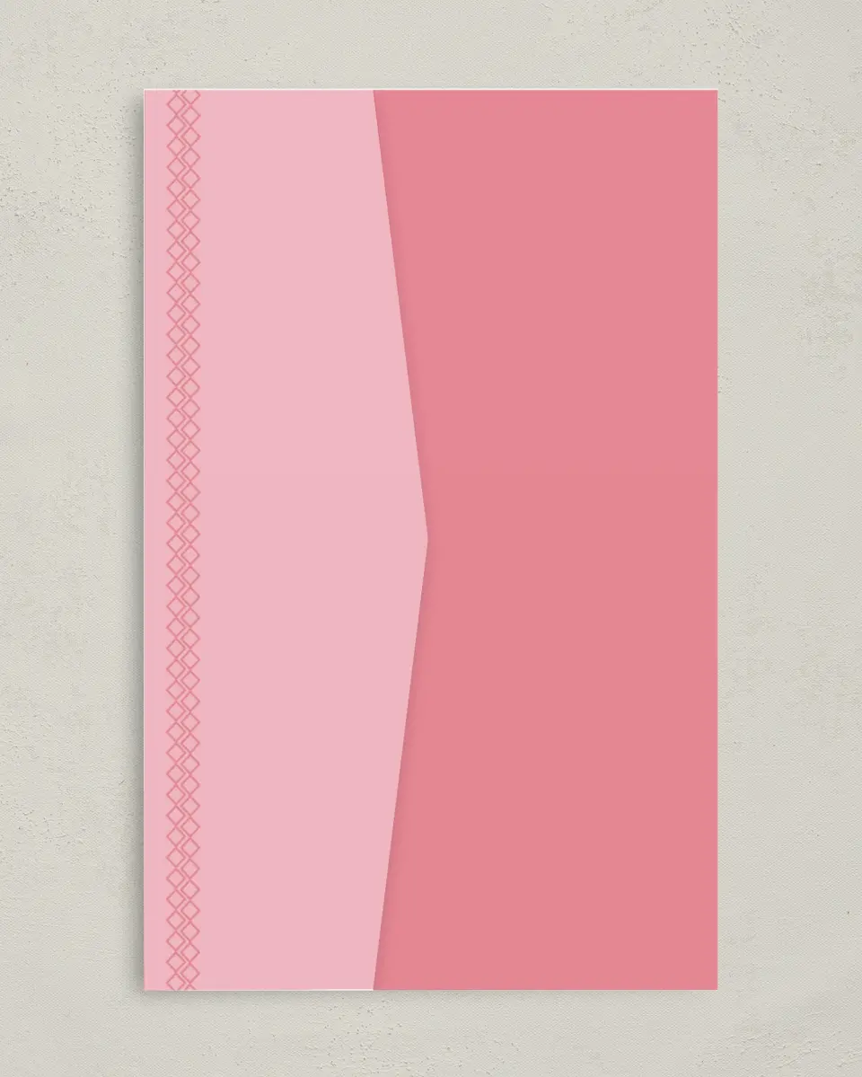 This is a 5" x 7⅞" Pocket Wedding Invitation called Shades of Love printed in full color on Premium Smooth paper
