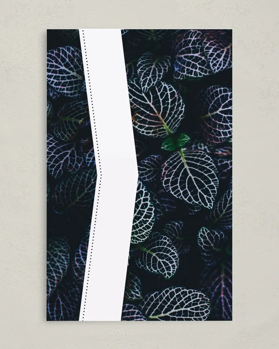 This is a 5" x 7⅞" Pocket Wedding Invitation called Enchanted Garden printed in full color on Premium Smooth paper