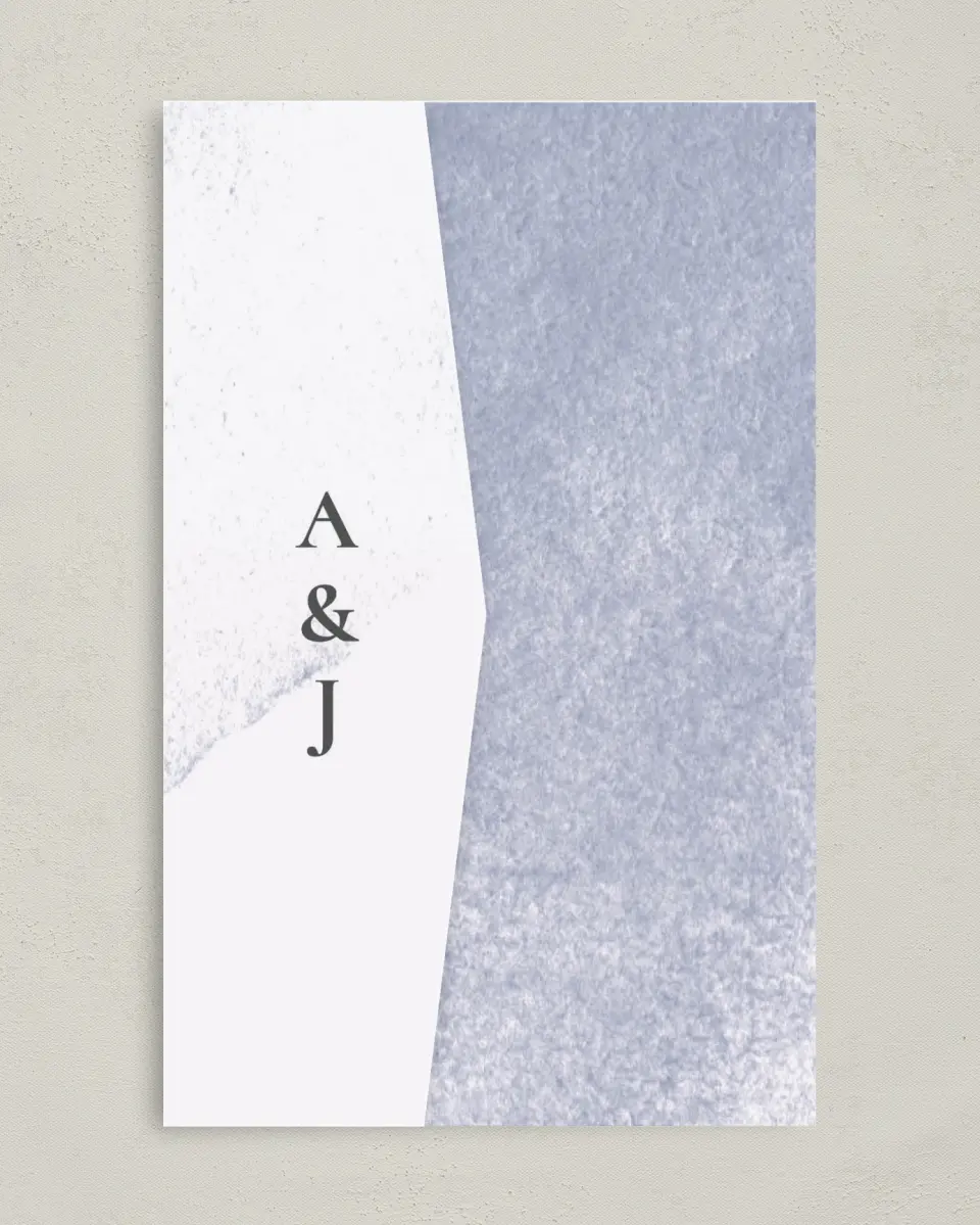 This is a 5" x 7⅞" Pocket Wedding Invitation called Stroke of Luck printed in full color on Premium Smooth paper