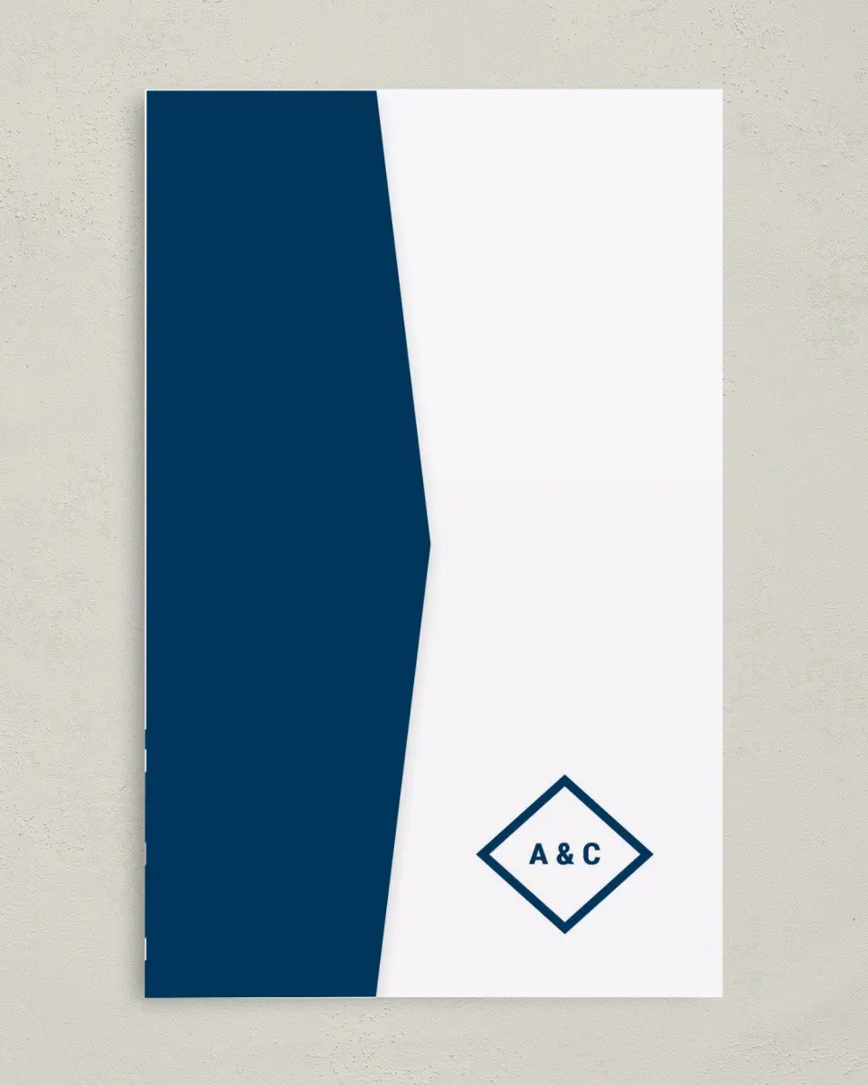 This is a 5" x 7⅞" Pocket Wedding Invitation called Posh Chevron printed in full color on Premium Smooth paper
