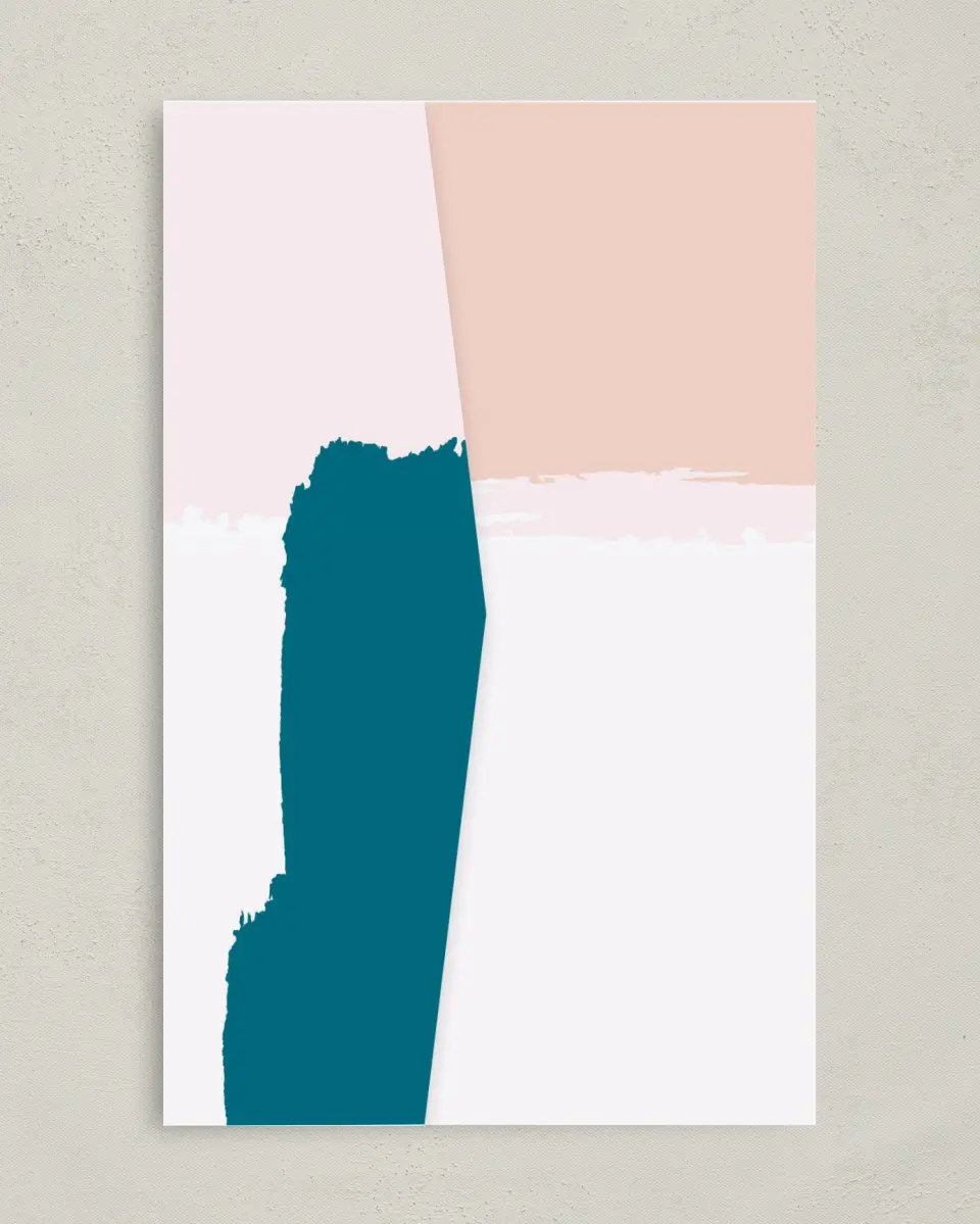 This is a 5" x 7⅞" Pocket Wedding Invitation called Bold Brushstrokes printed in full color on Premium Smooth paper