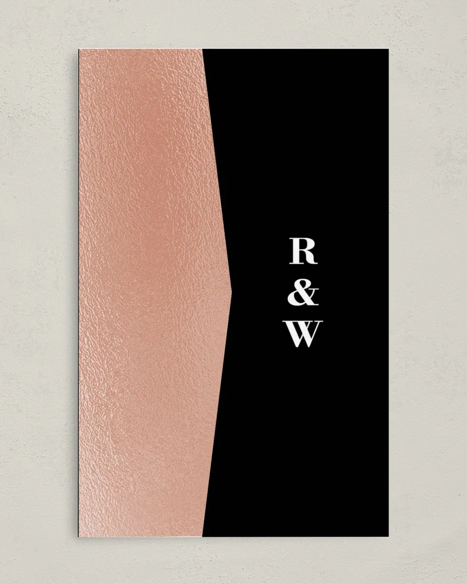 This is a 5" x 7⅞" Pocket Wedding Invitation called Luster Opulence printed in full color on Premium Smooth paper