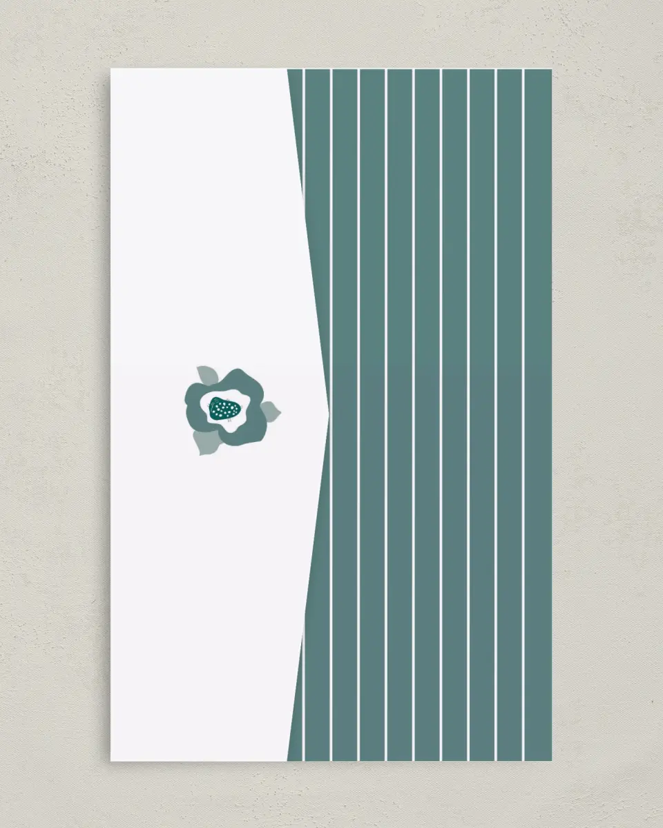 This is a 5" x 7⅞" Pocket Wedding Invitation called Blooming Delight printed in full color on Premium Smooth paper