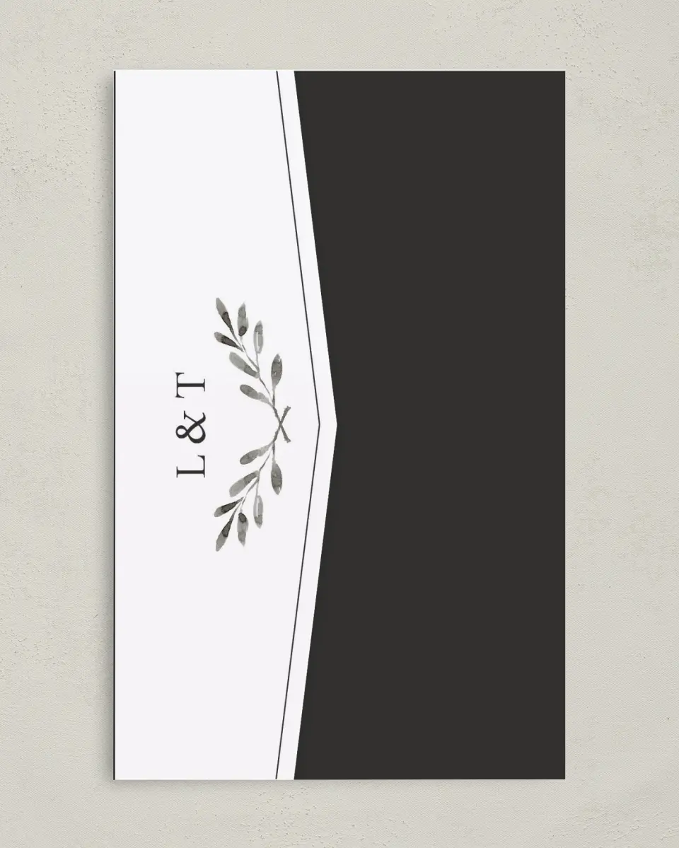 This is a 5" x 7⅞" Pocket Wedding Invitation called Eternal Autumn printed in full color on Premium Smooth paper
