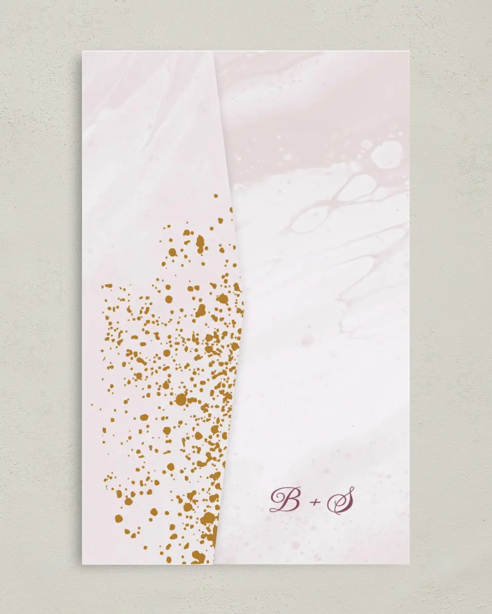 This is a 5" x 7⅞" Pocket Wedding Invitation called Tender Mist printed in full color on Premium Smooth paper