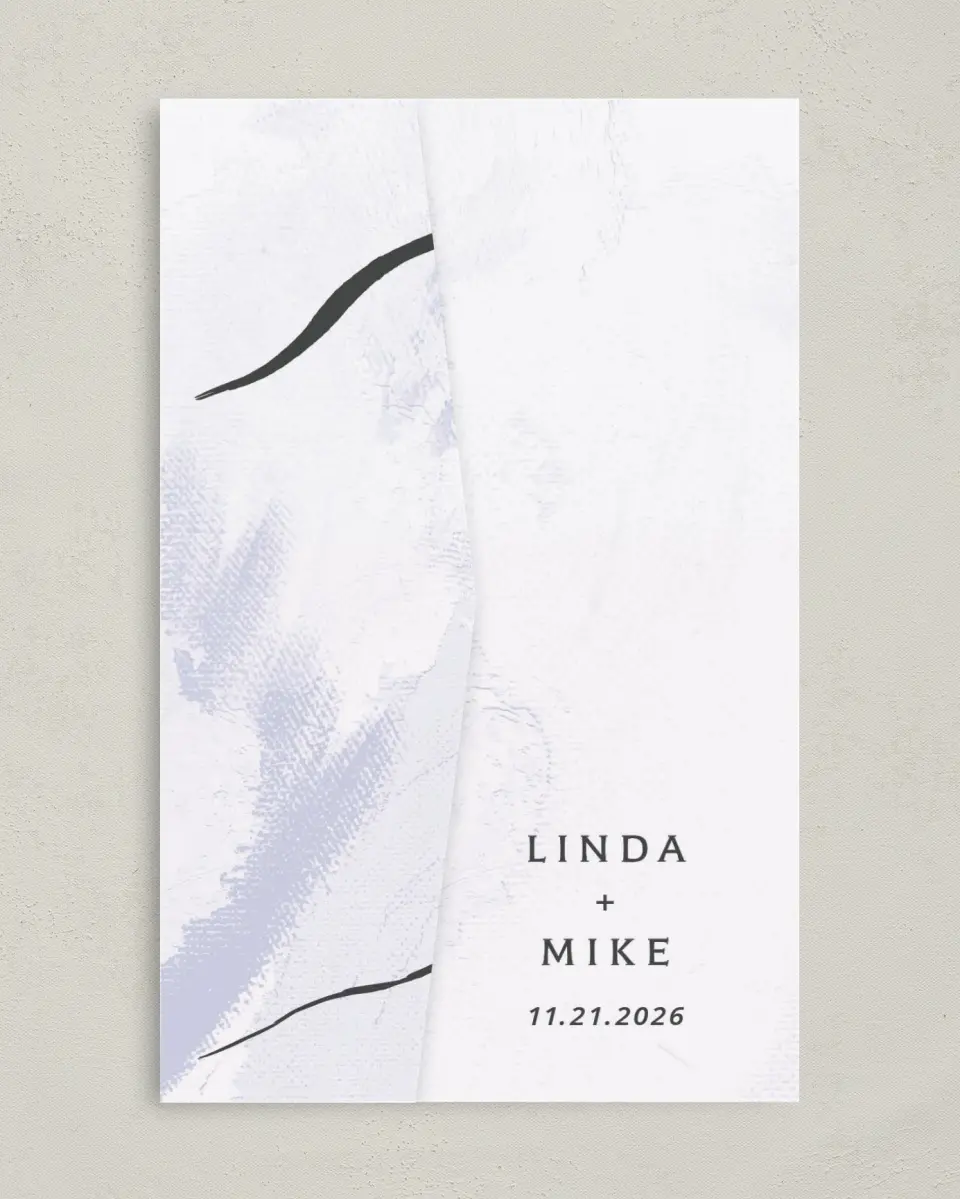 This is a 5" x 7⅞" Pocket Wedding Invitation called Gilded Marble printed in full color on Premium Smooth paper