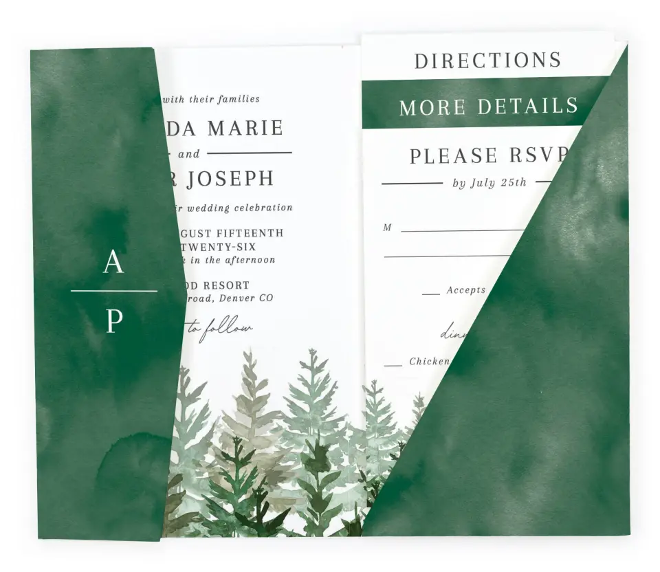 Ethereal Evergreens | Pocket Invitations