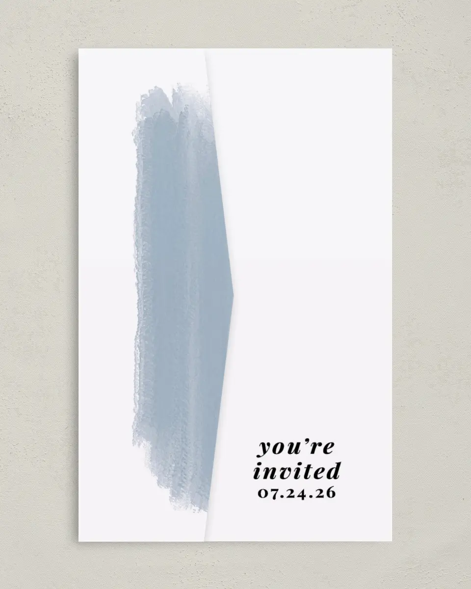 This is a 5" x 7⅞" Pocket Wedding Invitation called Favorite Place printed in full color on Premium Smooth paper