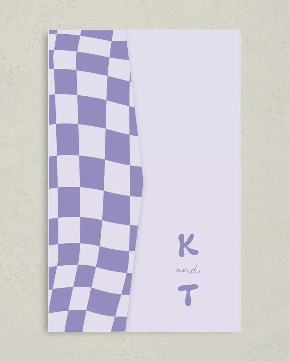 This is a 5" x 7⅞" Pocket Wedding Invitation called The Karly printed in full color on Premium Smooth paper
