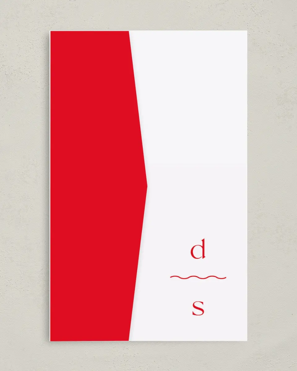 This is a 5" x 7⅞" Pocket Wedding Invitation called The Delaney printed in full color on Premium Smooth paper