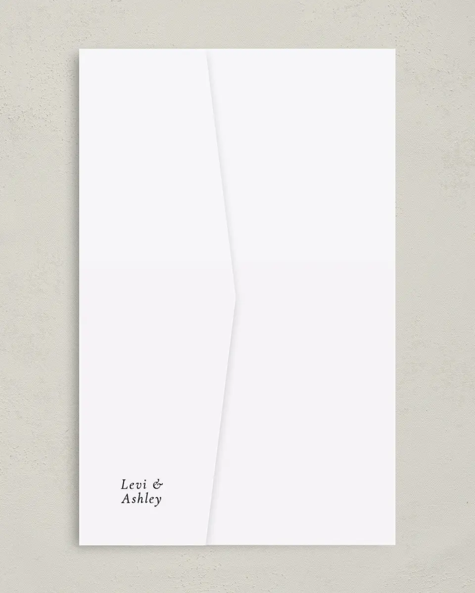 This is a 5" x 7⅞" Pocket Wedding Invitation called Classic Romance printed in full color on Premium Smooth paper