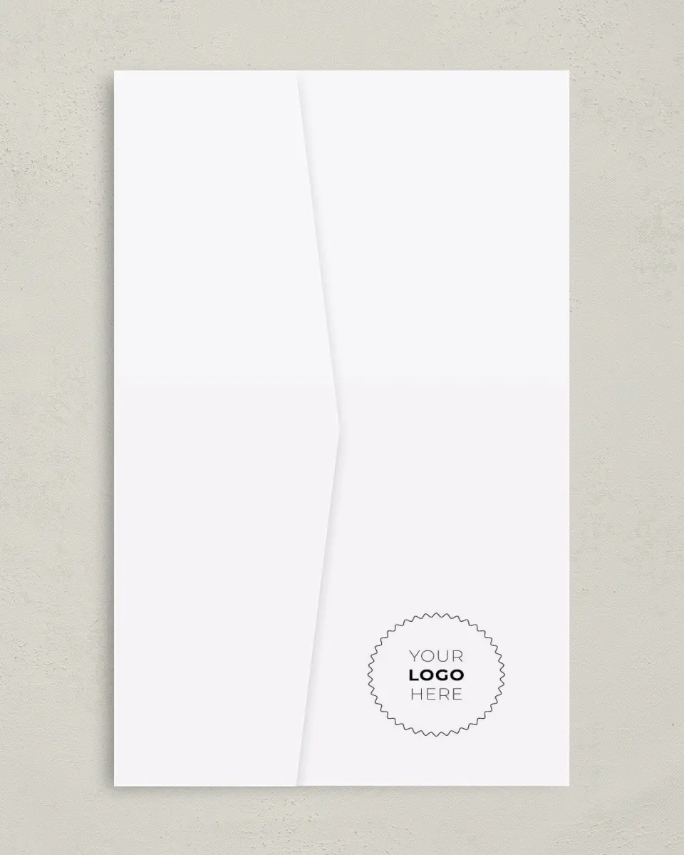 This is a 5" x 7⅞" Pocket Wedding Invitation called Make an Impact printed in full color on Premium Smooth paper