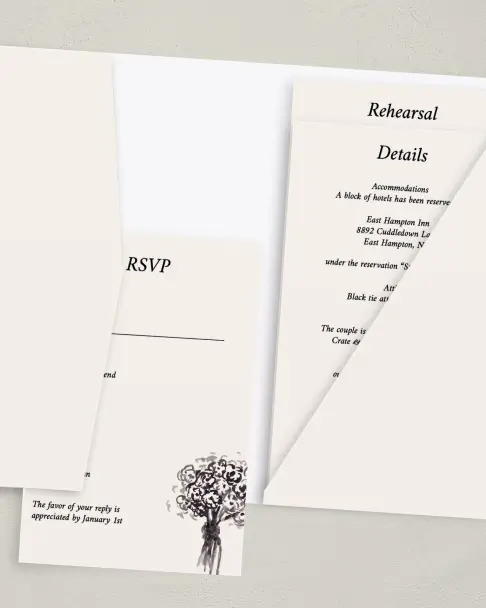This is a 5" x 7⅞" Pocket Wedding Invitation called Mi Amor printed in full color on Premium Smooth paper