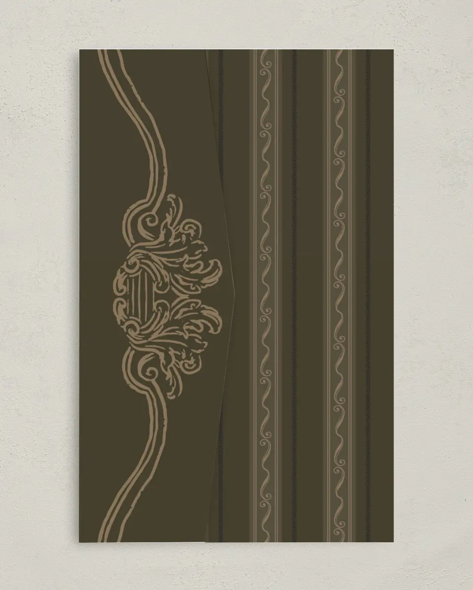This is a 5" x 7⅞" Pocket Wedding Invitation called Lafayette printed in full color on Premium Smooth paper