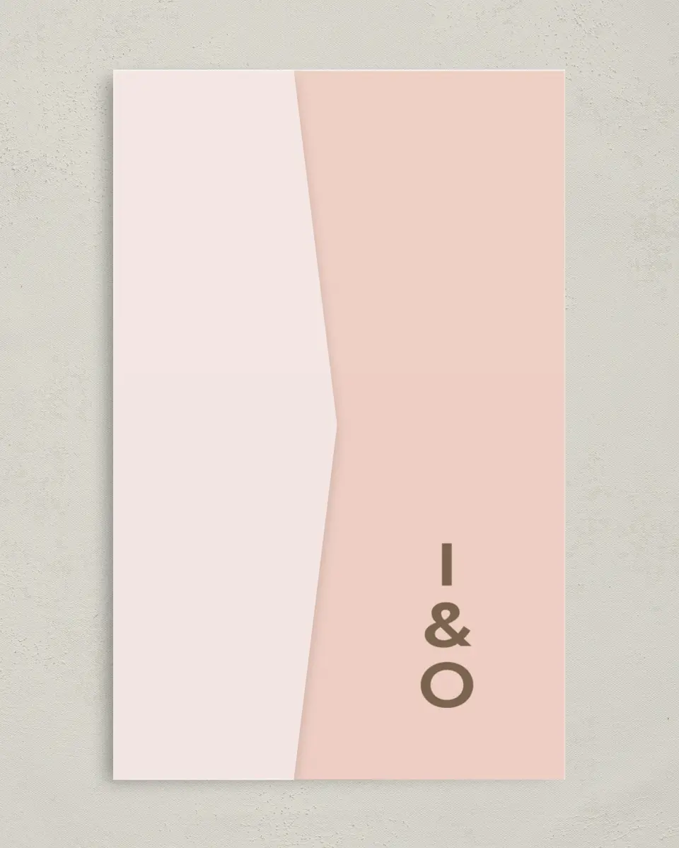 This is a 5" x 7⅞" Pocket Wedding Invitation called Serendipity & Stripes printed in full color on Premium Smooth paper