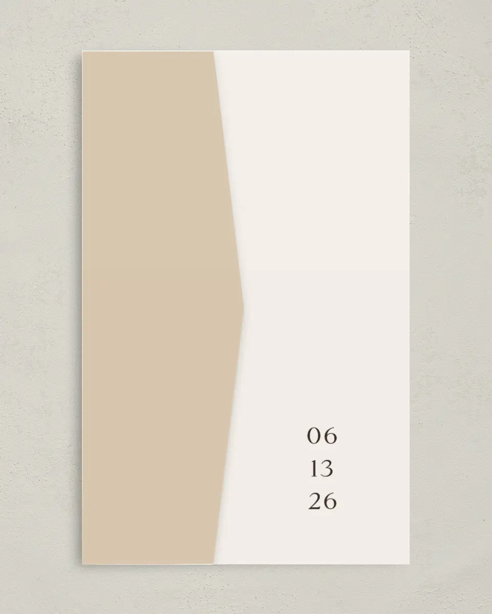 This is a 5" x 7⅞" Pocket Wedding Invitation called Beacon of Love printed in full color on Premium Smooth paper