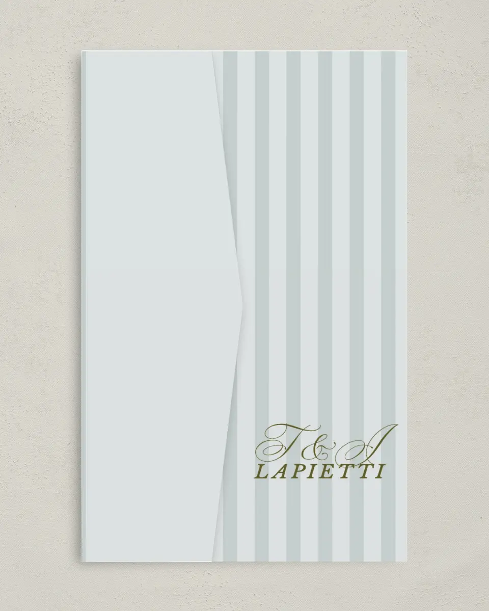 This is a 5" x 7⅞" Pocket Wedding Invitation called Love You Forever printed in full color on Premium Smooth paper