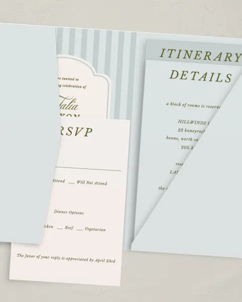 This is a 5" x 7⅞" Pocket Wedding Invitation called Love You Forever printed in full color on Premium Smooth paper