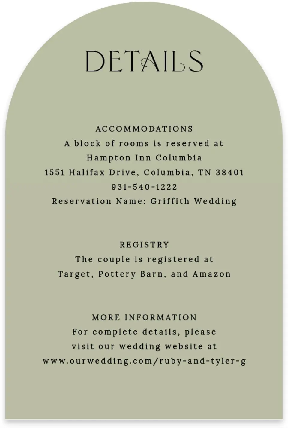 This is a 4" x 6" Wedding Invitation Enclosure Card called The Ruby printed in full color on Luxe Satin paper