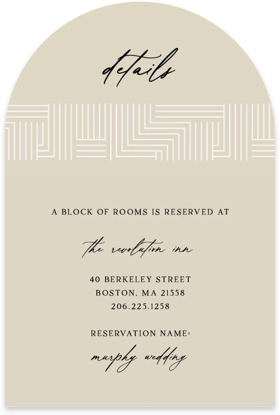 This is a 4" x 6" Wedding Invitation Enclosure Card called Love Maze printed in full color with Gold foil on Luxe Satin paper