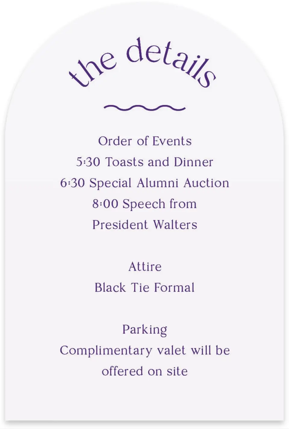 This is a 4" x 6" Wedding Invitation Enclosure Card called Scholarly Soirée printed in full color on Luxe Satin paper