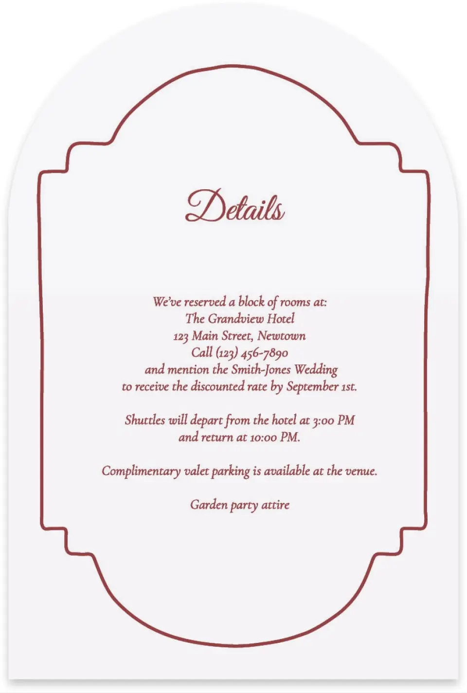 This is a 4" x 6" Wedding Invitation Enclosure Card called Elegant Autumn printed in full color on Luxe Satin paper
