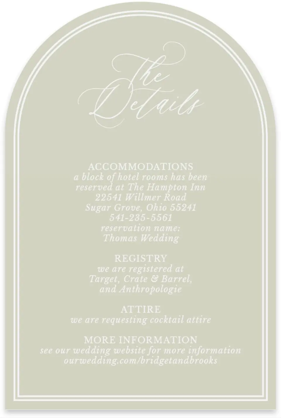 This is a 4" x 6" Wedding Invitation Enclosure Card called Timeless Tulips printed in full color on Luxe Satin paper