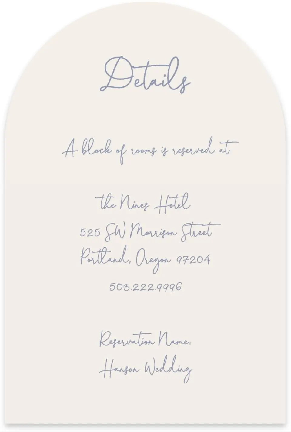 This is a 4" x 6" Wedding Invitation Enclosure Card called Yours Truly printed in full color on Luxe Satin paper