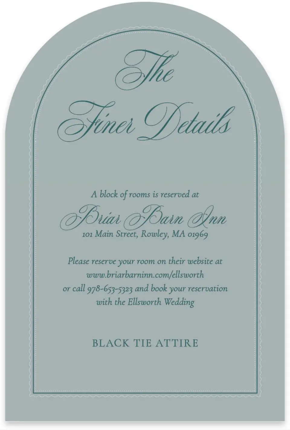 This is a 4" x 6" Wedding Invitation Enclosure Card called Delicate Vintage printed in full color on Luxe Satin paper
