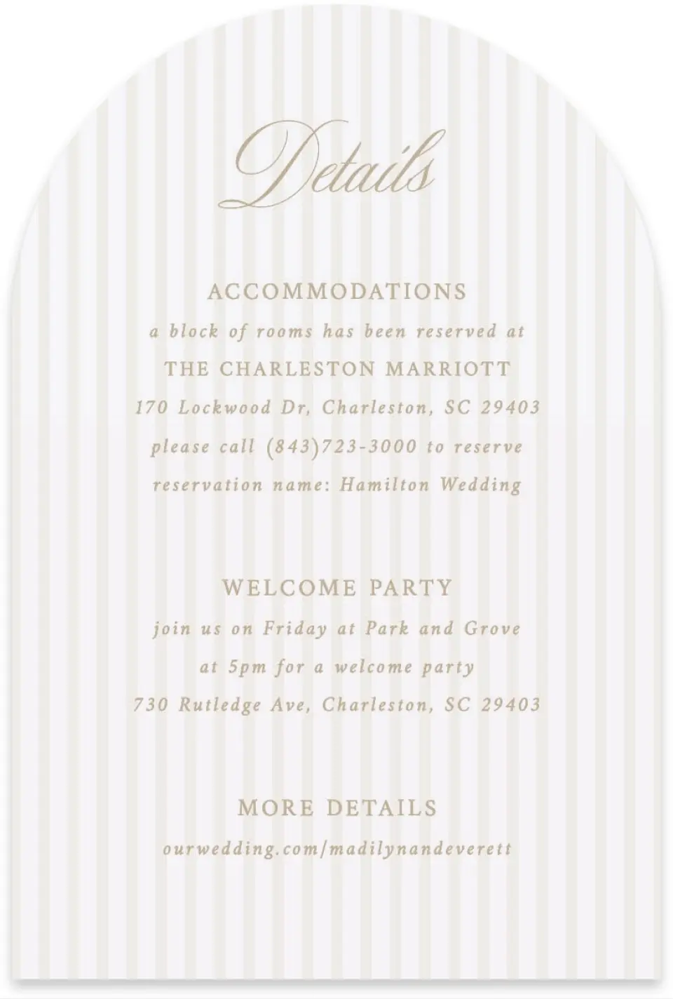 This is a 4" x 6" Wedding Invitation Enclosure Card called Elegant Shell printed in full color on Luxe Satin paper