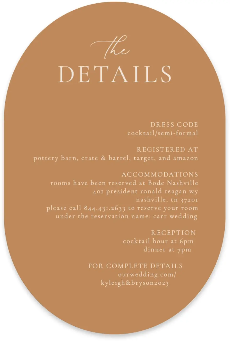This is a 4" x 6" Wedding Invitation Enclosure Card called The Kyleigh printed in full color with Silver foil on Luxe Satin paper