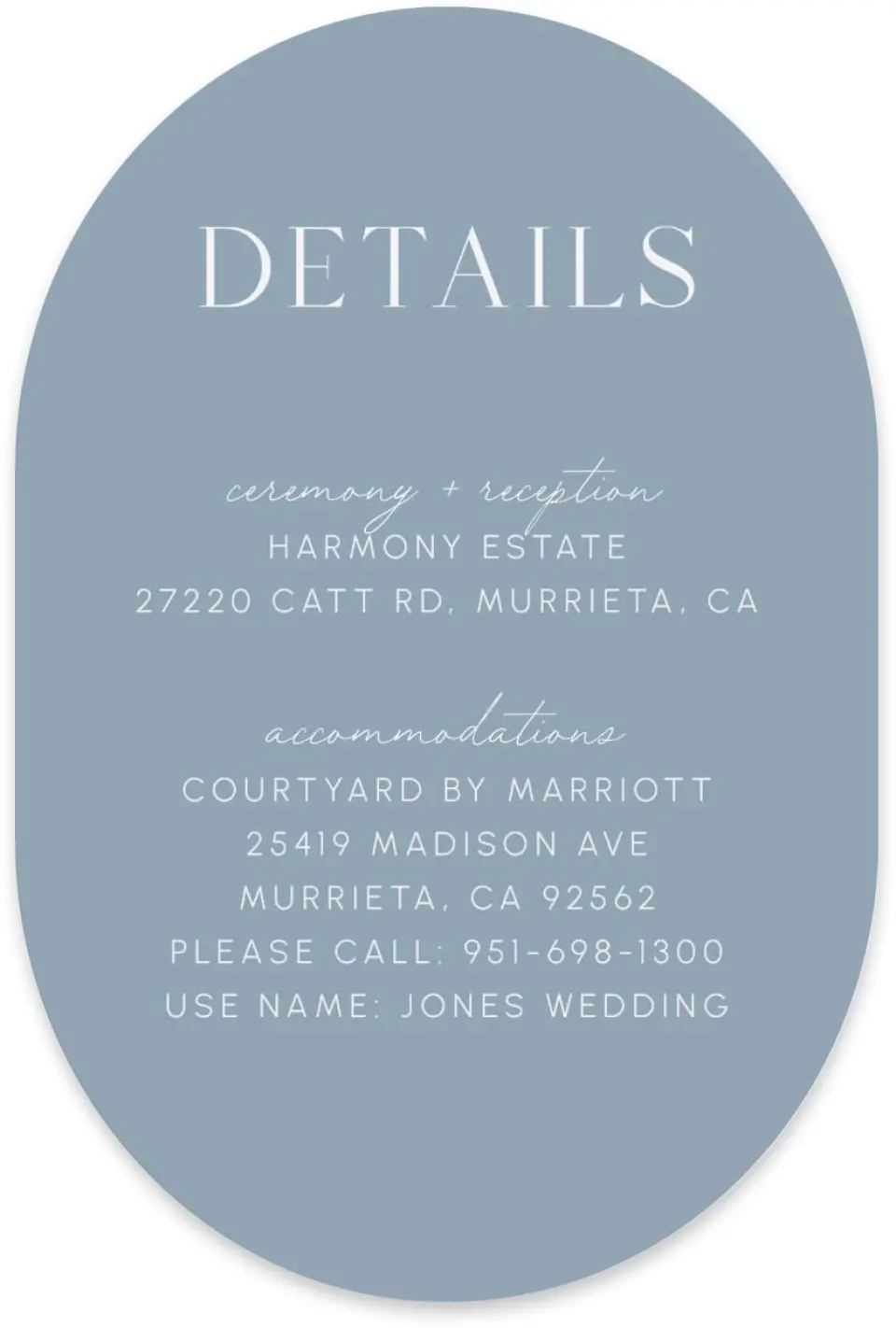 This is a 4" x 6" Wedding Invitation Enclosure Card called The Isabella printed in full color with Silver foil on Luxe Satin paper
