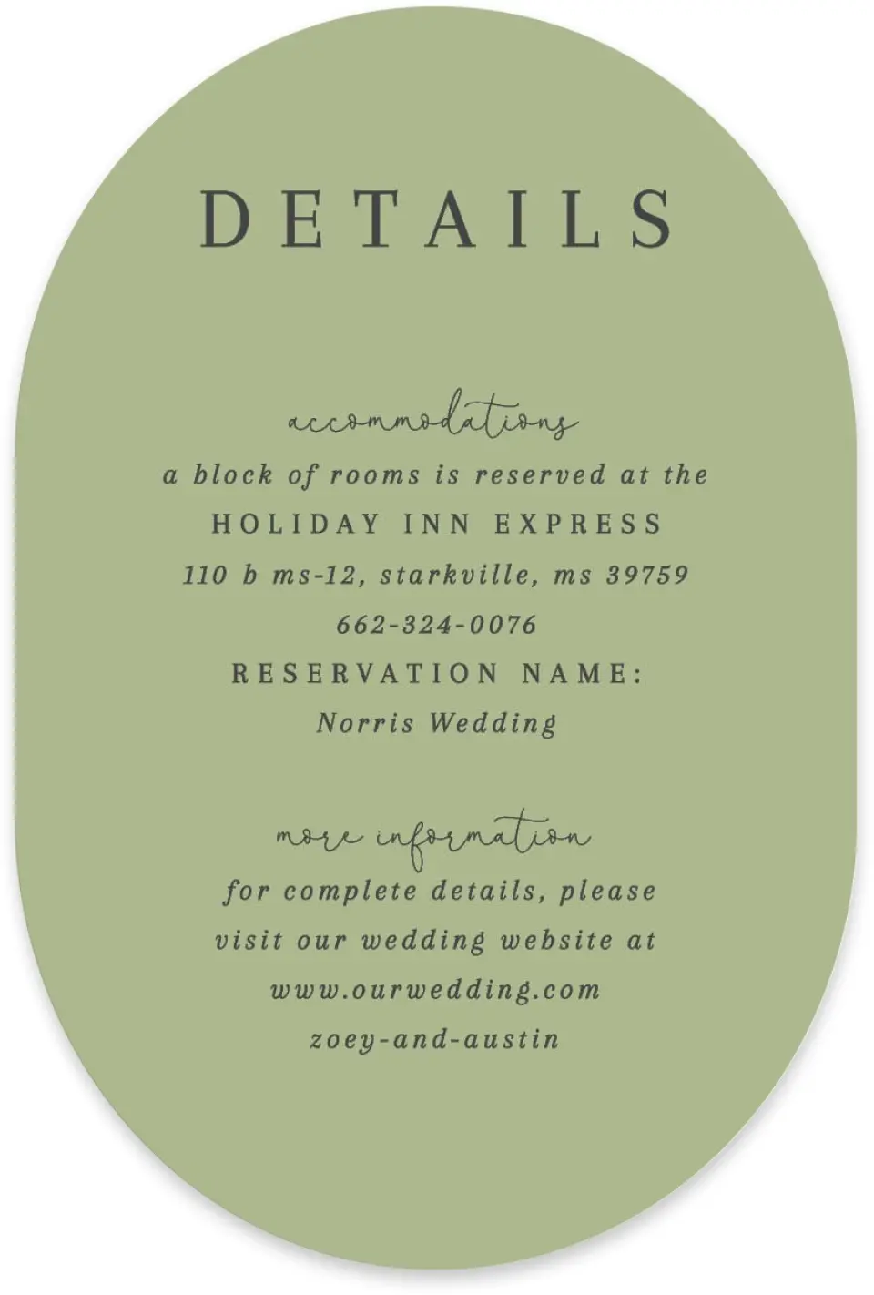 This is a 4" x 6" Wedding Invitation Enclosure Card called The Zoey printed in full color with Silver foil on Luxe Satin paper