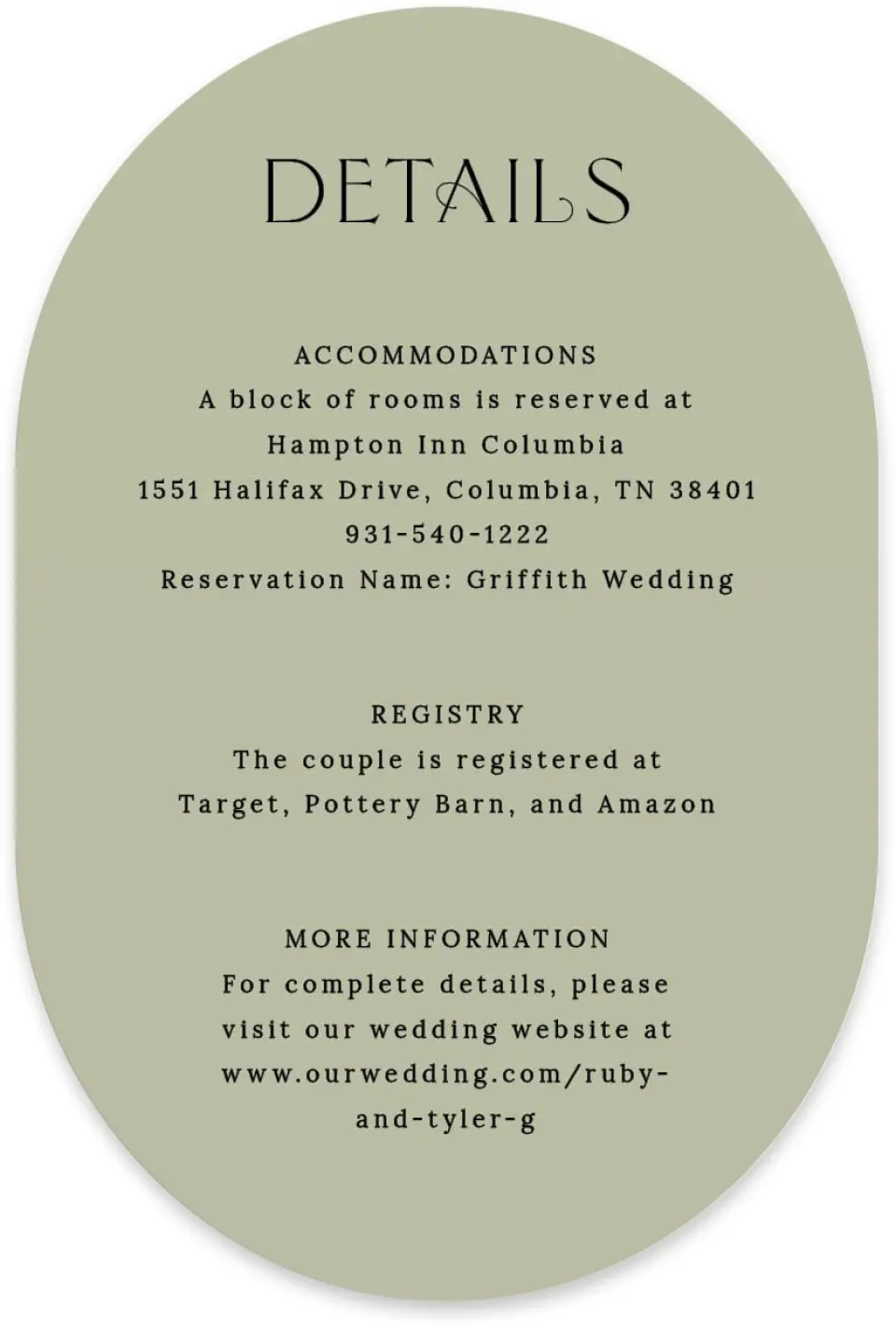 This is a 4" x 6" Wedding Invitation Enclosure Card called The Ruby printed in full color with Silver foil on Luxe Satin paper