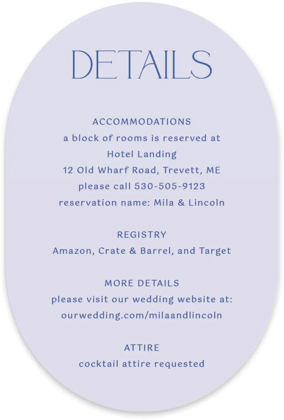This is a 4" x 6" Wedding Invitation Enclosure Card called The Mila printed in full color with Silver foil on Luxe Satin paper