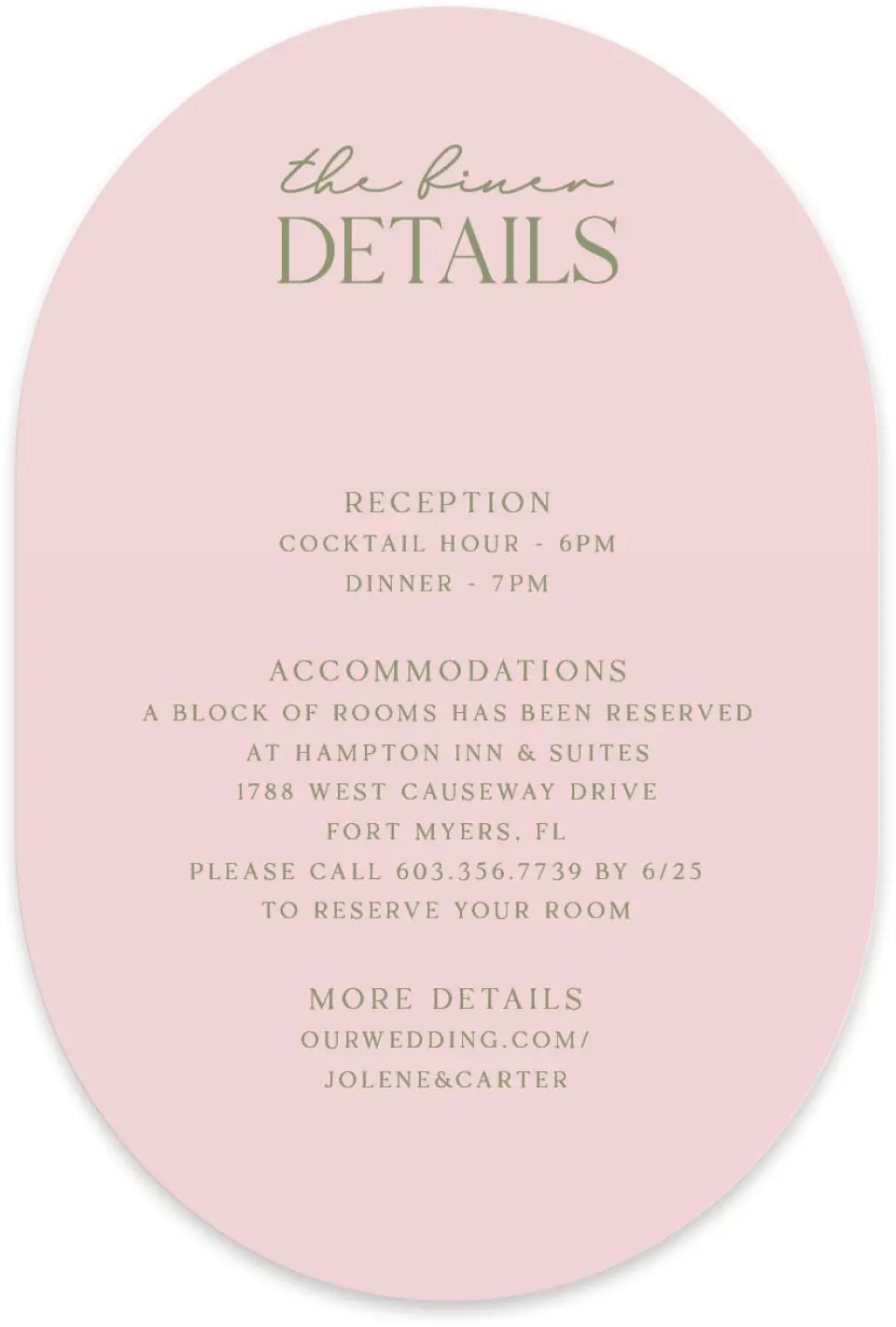 This is a 4" x 6" Wedding Invitation Enclosure Card called The Jolene printed in full color with Silver foil on Luxe Satin paper