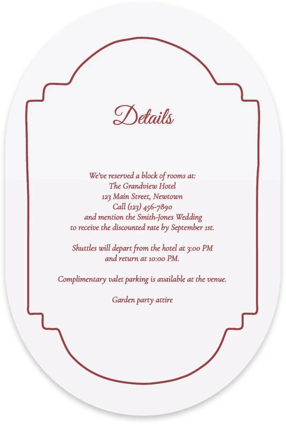 This is a 4" x 6" Wedding Invitation Enclosure Card called Elegant Autumn printed in full color with Silver foil on Luxe Satin paper