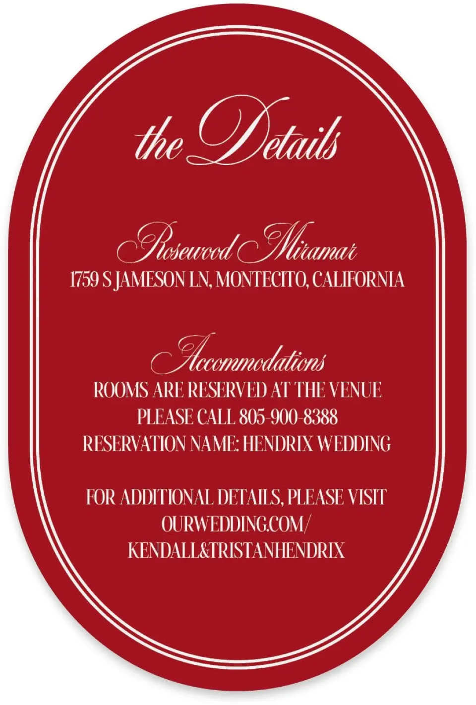 This is a 4" x 6" Wedding Invitation Enclosure Card called Montecito printed in full color with Silver foil on Luxe Satin paper